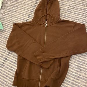 Brown brandy Melville zip up sweatshirt